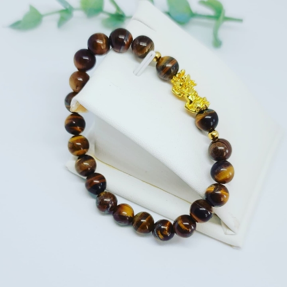 Tiger Eye Pixiu Feng Shui bracelet/8 mm - Picture 1 of 3